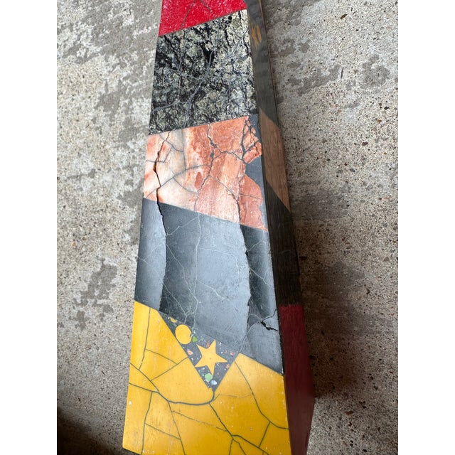 1980's Peter Max Inlaid Marble Candlesticks -Set of 4 For Sale - Image 9 of 11