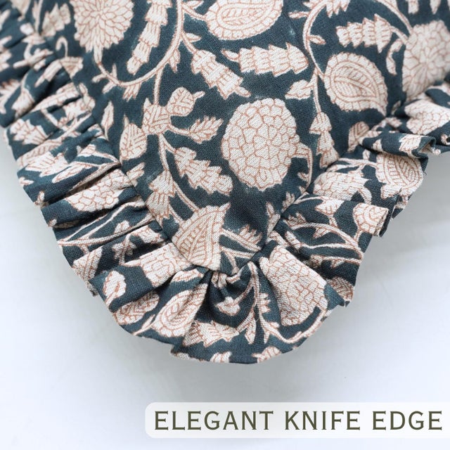 Elegant Frill Edge Pillow Cover Decorative Ruffle Cushion for Sofa, Bed & Chair- 16x16 Inch Gopi For Sale - Image 4 of 6