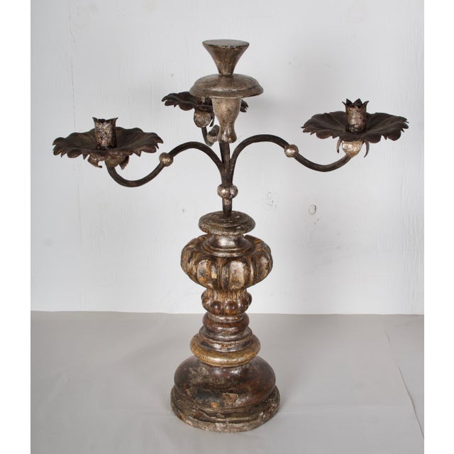 Late 19th Century Late 19th Century Italian Baroque Style Silver Gilt Pricket Sticks- a Pair For Sale - Image 5 of 12