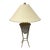 Rustic Patinated Metal Tripod Table Lamp For Sale