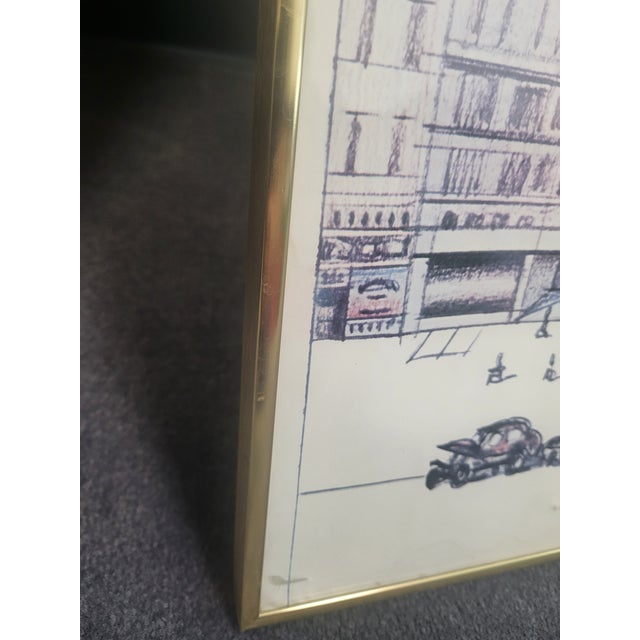 Mid-Century Modern Original 1976 Saul Steinberg "The New Yorker" Framed Poster - 1st Edition For Sale - Image 3 of 3