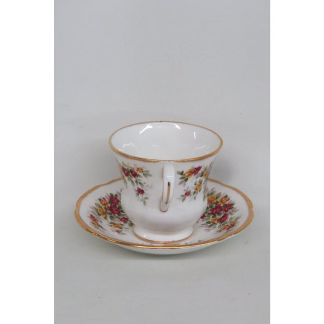 Royal Grafton Red Yellow Roses Bone China Flowers Tea Cup and Saucer Set 4655b For Sale - Image 4 of 12