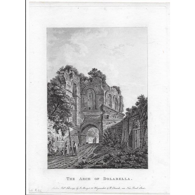 1798 engraving "The Arch of Dolabella" from "Ruins of Rome" by Matthew Dubourg (1786-1838). Each sheet 8 x 11.25 inches