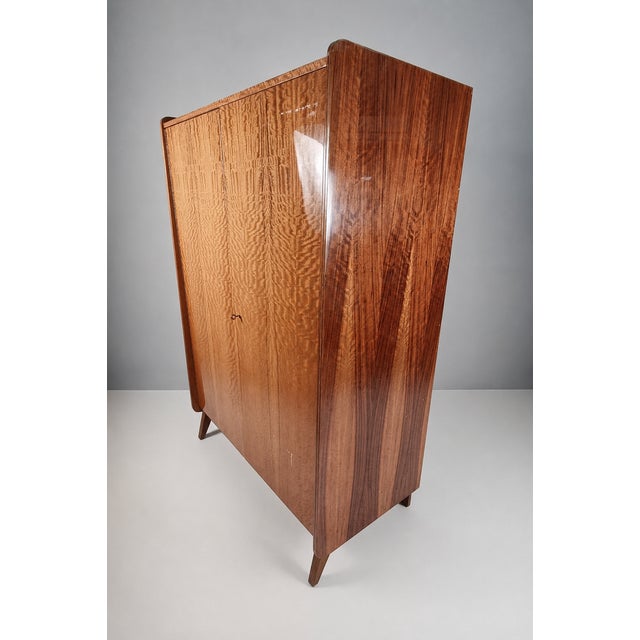 Brown Vintage Wardrobe in Walnut by Tatra Nabytok, 1970s For Sale - Image 8 of 13