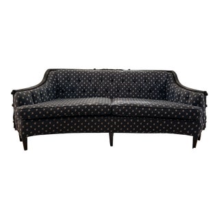 Mid 20th Century Vintage Carved Wood Frame Sofa For Sale