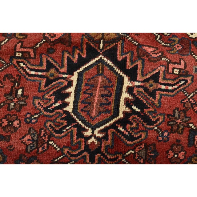 1980s Heriz Rug 8'6'' X 10'3'' Red Wool Vintage Tribal Hand-Knotted Oriental Carpet For Sale - Image 5 of 15