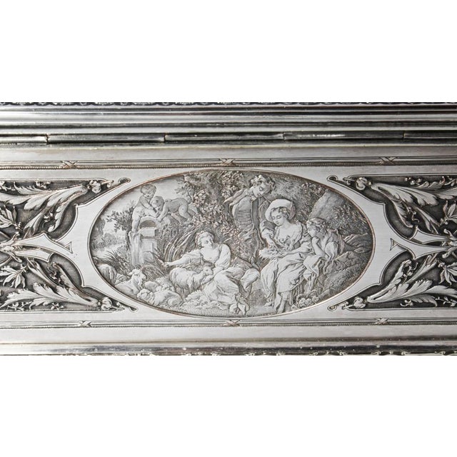 19th Century French Silvered Copper Jewellery Box For Sale - Image 13 of 18
