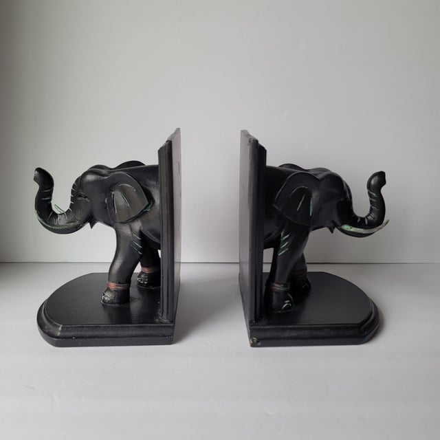 Tribal Elephant Bookends - Set of 2 For Sale - Image 3 of 8