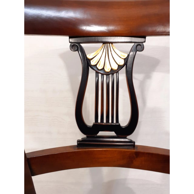 Early 20th Century Mid-Century Upholstered Chair With Hand-Carved Harp and Decorated in Gold Leaf For Sale - Image 5 of 8