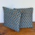 French Country 1970s Handmade Blue Sunflower Print Pillows, a Pair For Sale - Image 3 of 3