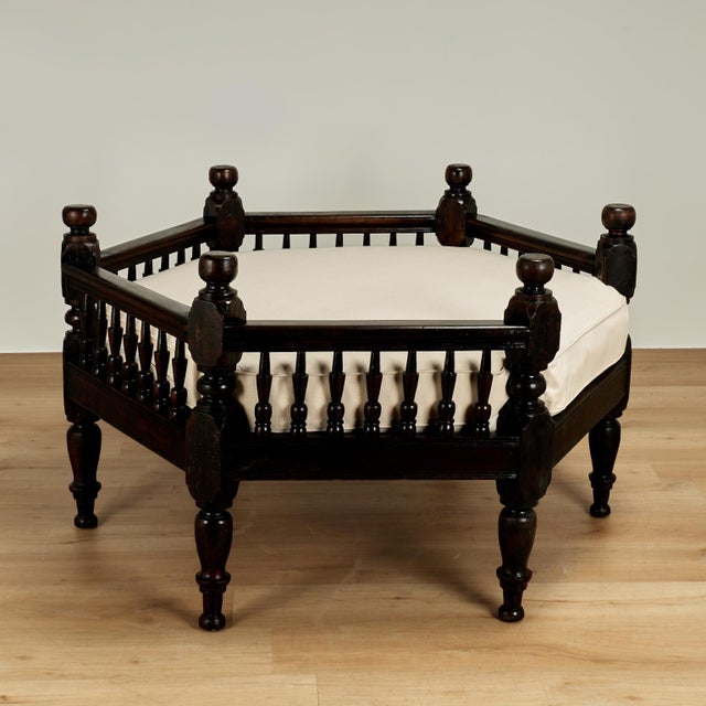 Antique Indian Meditation Bench. For Sale In West Palm - Image 6 of 9