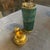Macabo 1950s Mid-Century Modern Green Goatskin and Brass Cocktail Shaker by Aldo Tura For Sale - Image 4 of 11