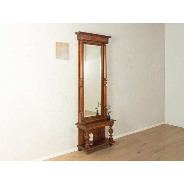 Art Deco standing mirror with console Depth: 31 cm Width: 83 cm Height: 225 cm Good restored condition with slight signs...