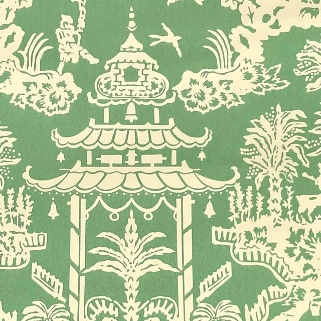 Vintage Boho Brunschwig & Fils Lhasa Hand Printed Double Roll Wallpaper For Sale In West Palm - Image 6 of 14