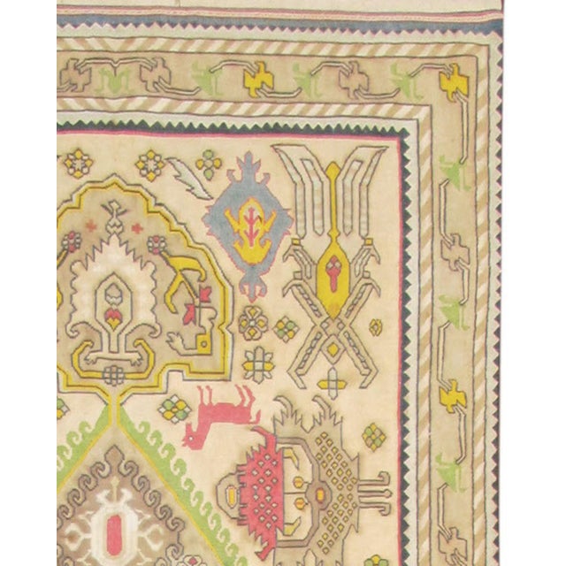 One-of-a-kind Mid-20th Century Indian Dhurrie Rug. Size: 15'3" × 19'4" (464 × 589 cm). This vintage Indian Dhurrie rug...