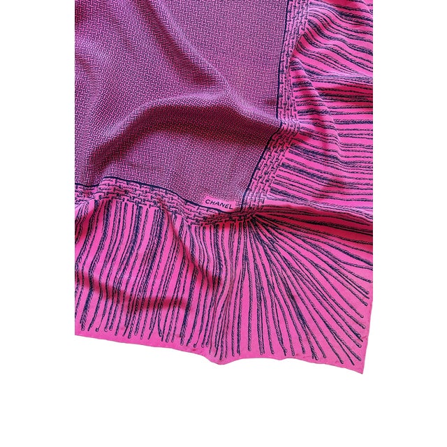 Chanel Vintage Chanel Fringe Scarf For Sale - Image 4 of 4