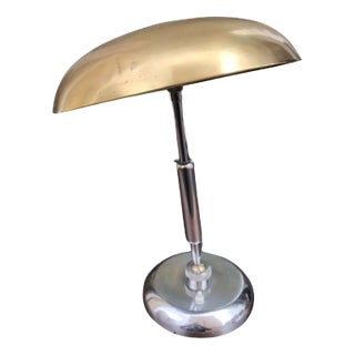 Modern Chrome and Brass Table Lamp by Giovanni Michelucci For Sale