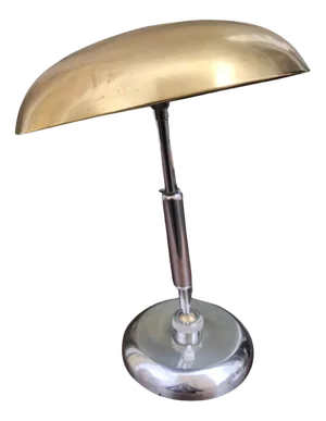 Modern Chrome and Brass Table Lamp by Giovanni Michelucci