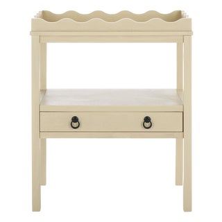 Darlyn Scalloped Rectangle Accent Table in Sand For Sale