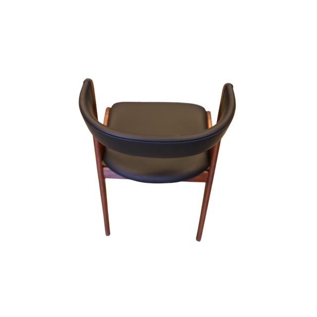 Danish Fire Chair in Teak and Black Leather by Kai Kristiansen, 1960s For Sale - Image 4 of 18