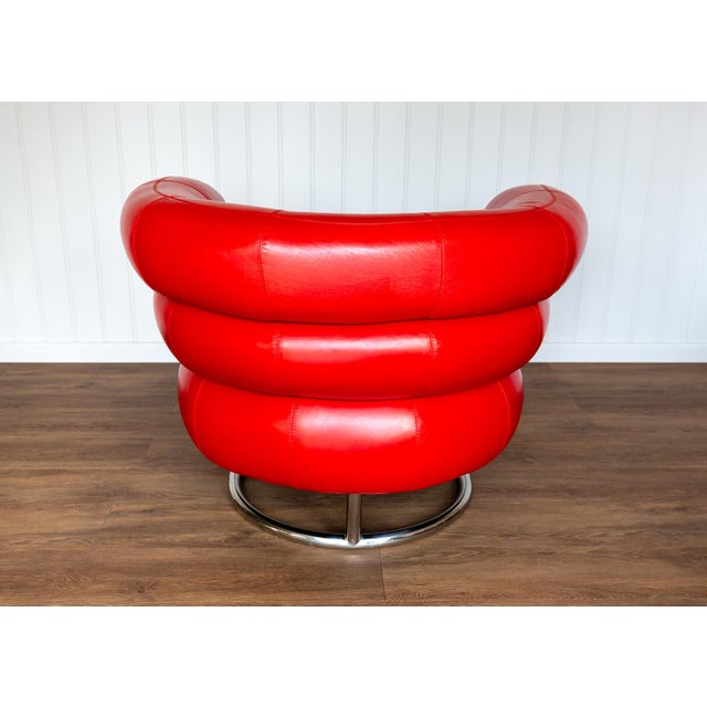Vintage Red Leather Lounge Chair by Eileen Gray, 1980s For Sale - Image 13 of 18
