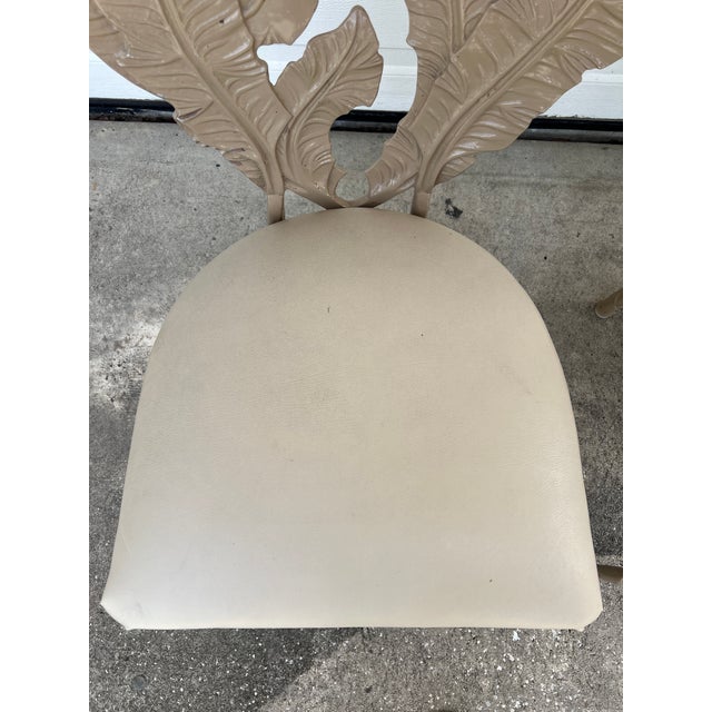 Vintage Hollywood Regency Era Banana Leaf Cast Aluminum Chairs 2 Pieces For Sale - Image 17 of 17