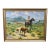 Late 20th Century Western Cowboy on Horse Oil Painting on Canvas 55" x 43" Signed 'S. T. Cesent' in Gold Gilt Frame For Sale