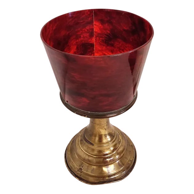 Brass and Methacrylate Flower Pot, Spain, 1960s For Sale