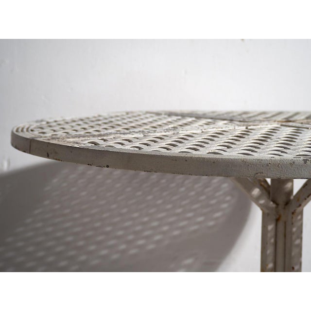 Antique White Round Outdoor Table, 1930s For Sale - Image 9 of 13