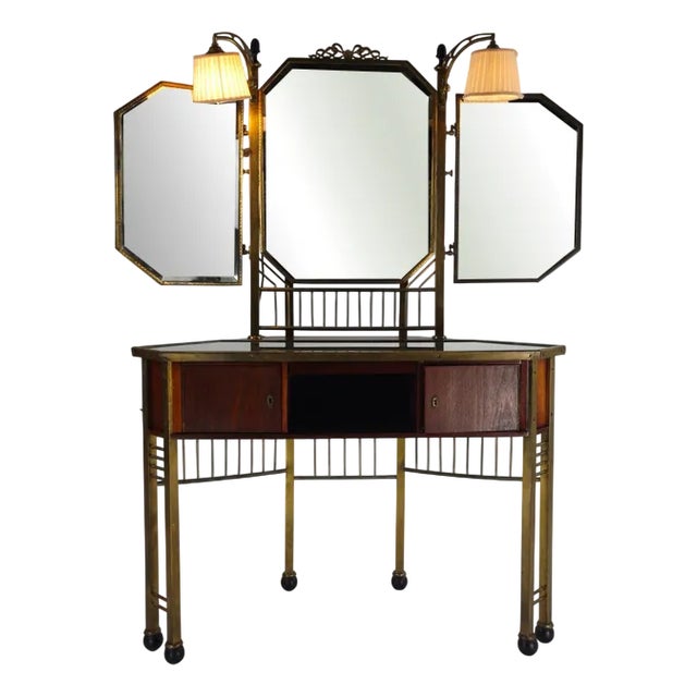Vintage French Brass Dressing Table, 1930 For Sale