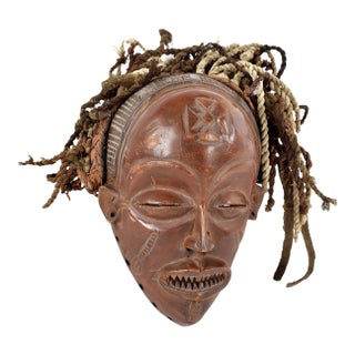 Early 20th Century Chokwe Mask Mwana Pwo with Headdress For Sale