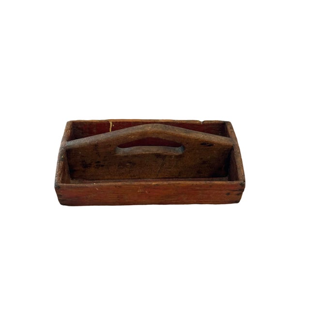 French Provincial Early 19th Century Antique French Provincial Country Wooden Storage Caddy Tool Box For Sale - Image 3 of 5