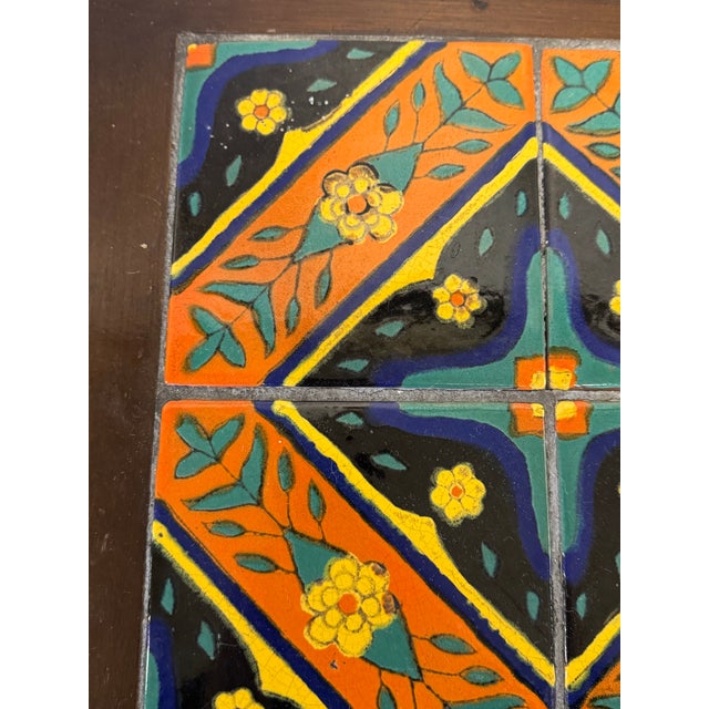 Antique 1920s–30s California Spanish Colonial Revival Tile-Top Side Table | Mission Style Bobbin Legs | Arts & Crafts For Sale - Image 9 of 10