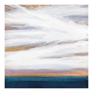 A Place to Breathe - Original Luminous Abstract Skyscape Acrylic and Gold Leaf Painting For Sale