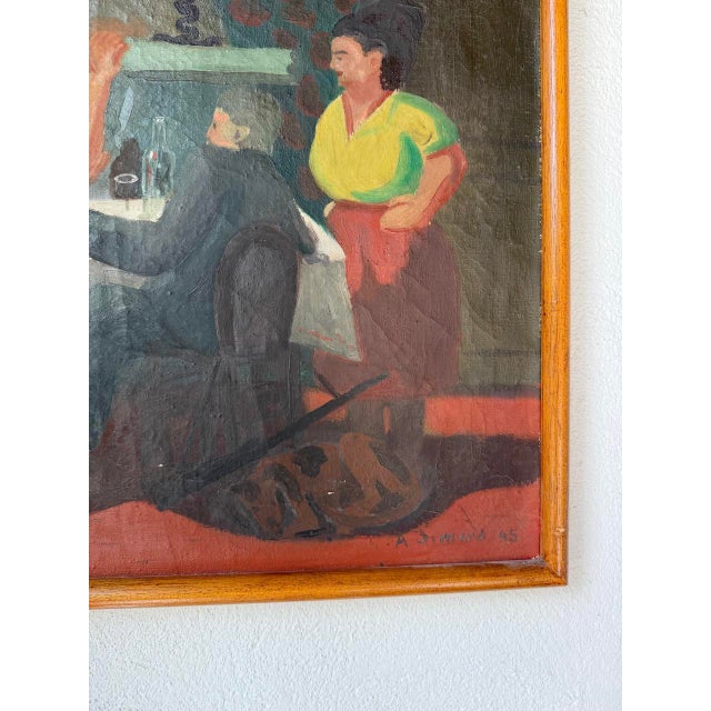 A. Simard, Four Figures, 1945, Oil on Canvas For Sale - Image 12 of 18