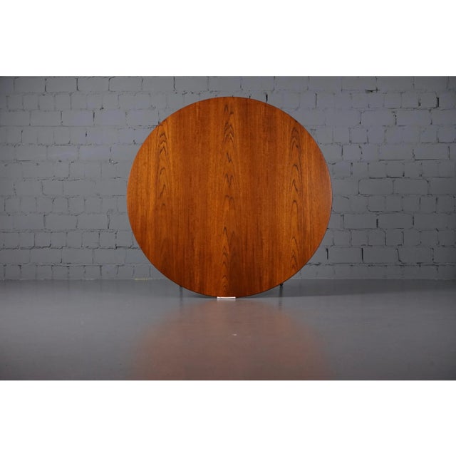 Model 3600 Round Teak Dining Table by Arne Jacobsen for Fritz Hansen, 1960s For Sale - Image 6 of 7