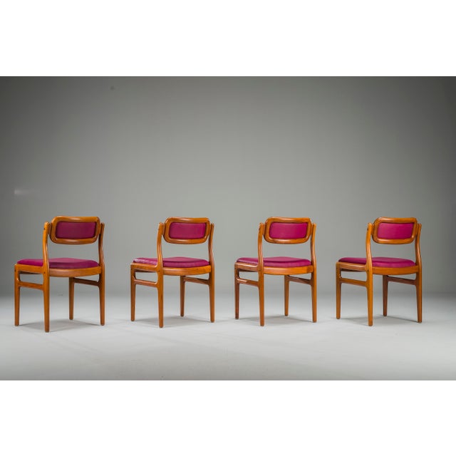 Wood Mid-Century Teak Dining Chairs by Johannes Andersen for Uldum, Set of 4 For Sale - Image 7 of 15