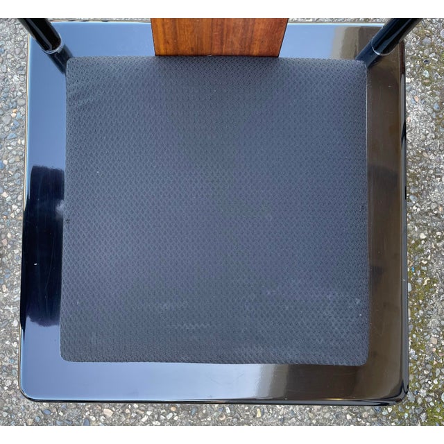 Black 1980s Italian Postmodern Chinoiserie Dining Chairs Set of 6 For Sale - Image 8 of 12
