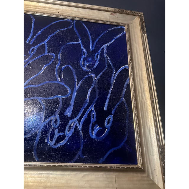 2010s Monumental Blue Bunnies Painting by Hunt Slonem For Sale - Image 5 of 5