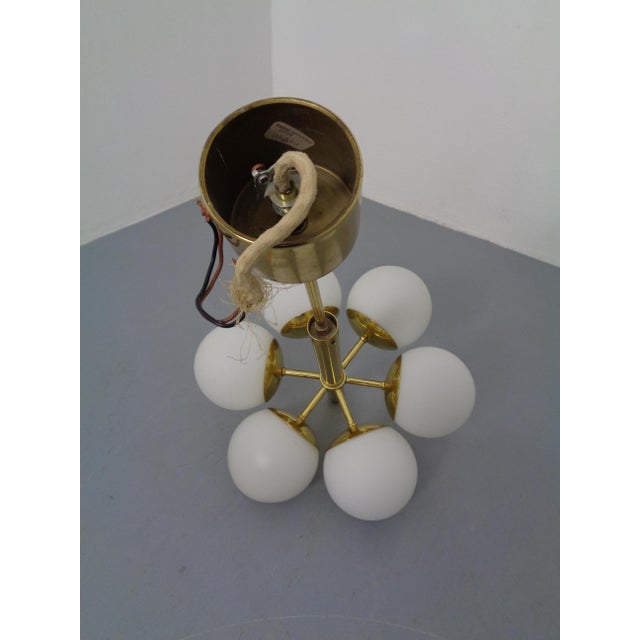 Sputnik Brass and Glass Ceiling Chandelier from Kaiser Idell / Kaiser Leuchten, Germany, 1960s For Sale - Image 17 of 18