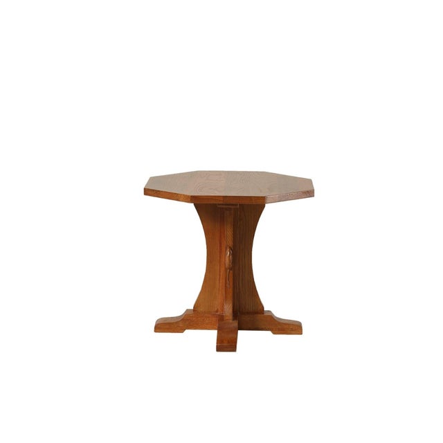 Mission Solid Oak Mouse Detail End Table For Sale - Image 4 of 7