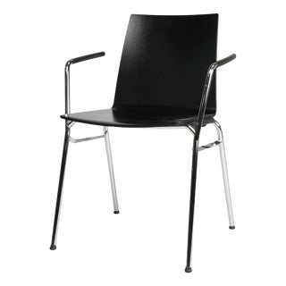 Mid-Century Modern Black Chair in with Armrests, Belgium, 2000s For Sale