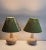 Vintage German Bedside Lamps with Olive Green Alcantara Base and Olive Green Fabric Shade by Lamplove, 1970s, Set of 2 For Sale - Image 3 of 8