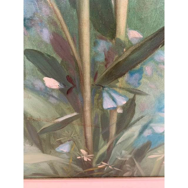 Traditional Square Painting of Foxgloves by H Simpson For Sale - Image 3 of 11