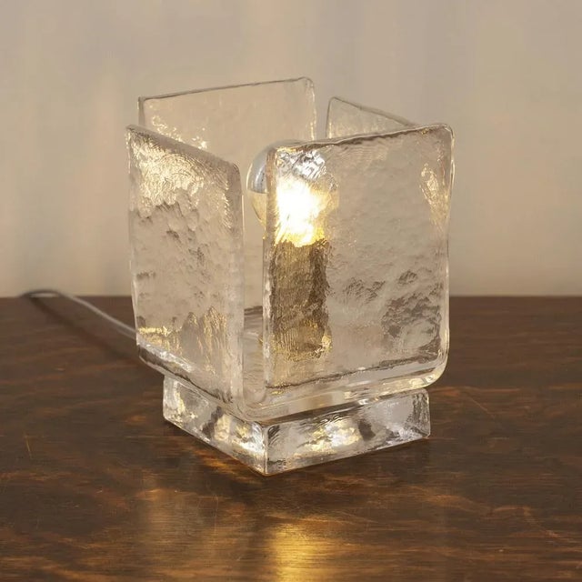 Table Lamp in Clear Murano Glass For Sale - Image 5 of 15