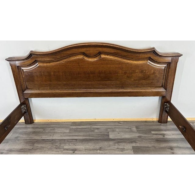 Vintage French Style King Size Bed Frame in Oak For Sale - Image 9 of 13