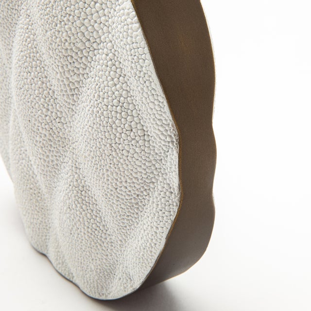 White Modern Quilted Shagreen Vase by Kifu Paris For Sale - Image 8 of 8