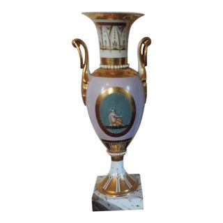 Early 19th Century Neoclassical French Empire Old Paris Porcelain Urn Vase For Sale