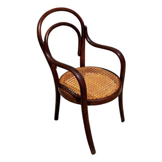 Vienna Secession Bent Oak & Cane Children's Chair No. 14 Attributed to Thonet For Sale