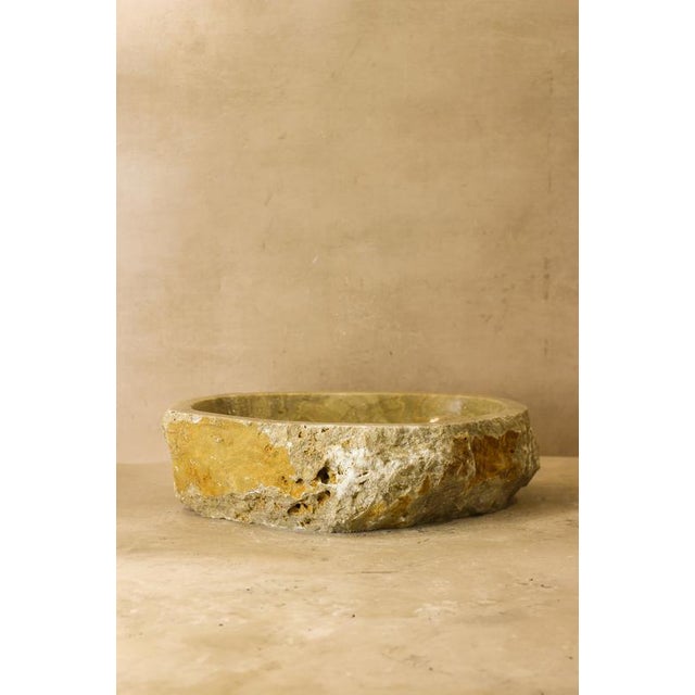Raw Edge Wash Basin in Onyx For Sale - Image 3 of 10